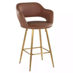 Brown Faux Leather Marge Counter Stools, Set of 2