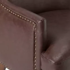 Brown Faux Leather Ophelia Accent Chair