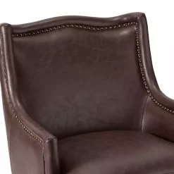 Brown Faux Leather Ophelia Accent Chair