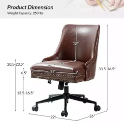 Brown Faux Leather Rocking Office Chair