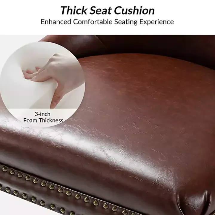 Brown Faux Leather Rocking Office Chair