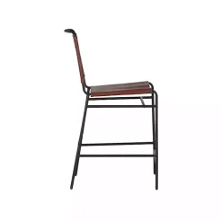 Brown Faux Leather Sling Counter Stool
