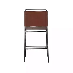 Brown Faux Leather Sling Counter Stool