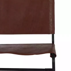 Brown Faux Leather Sling Counter Stool