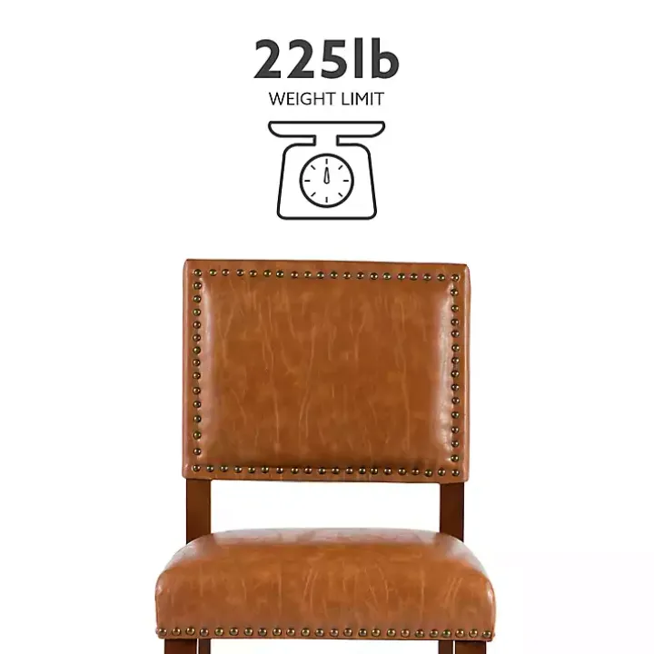 Brown Faux Leather Square Classic Counter Stool