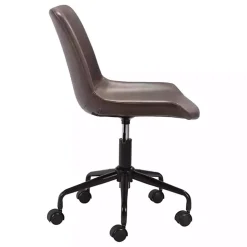 Brown Faux Leather Swivel Office Chair