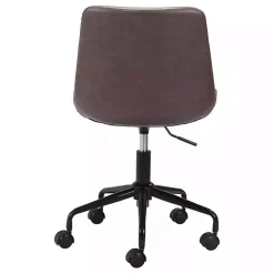 Brown Faux Leather Swivel Office Chair