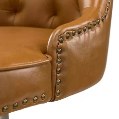 Brown Faux Leather Tufted Back Office Chair