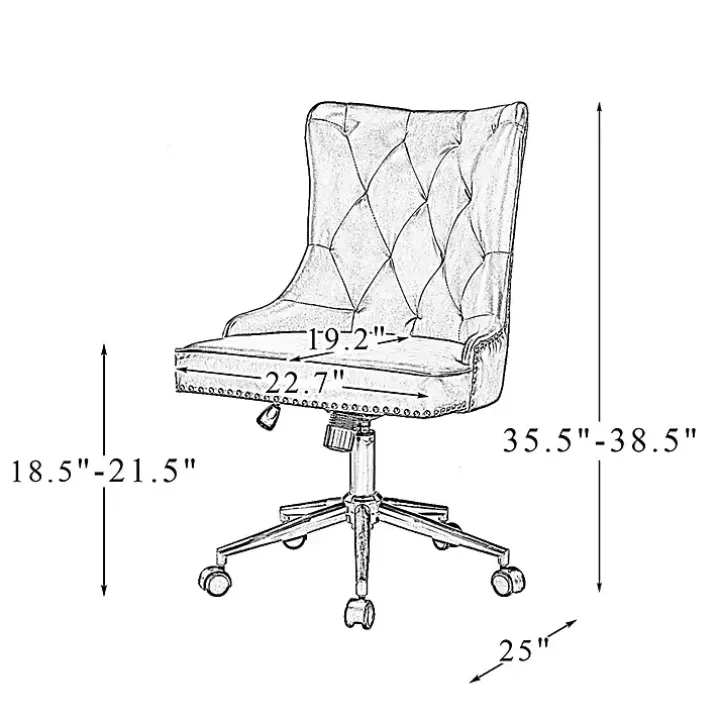 Brown Faux Leather Tufted Back Office Chair