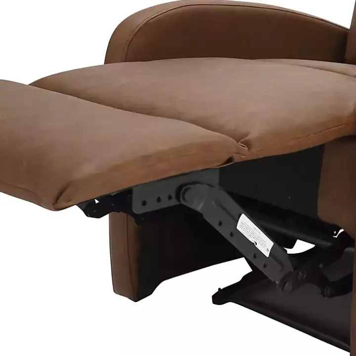 Brown Faux Leather Upholstered Slim Recliner