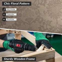 Brown Floral Brocade Wingback Ella Armchair