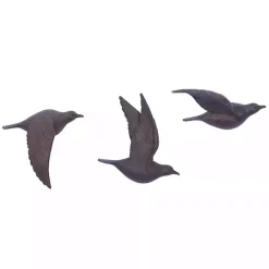 Brown Flying Birds Wall Sculptures, Set of 3