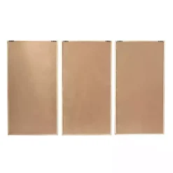Brown Geometric Wood Panel Wall Plaques, Set of 3