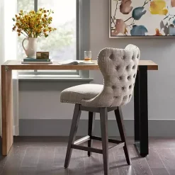 Brown Ivey High Wingback Swivel Counter Stool