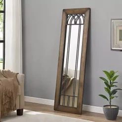 Brown Larissa Arched Window Leaning Mirror
