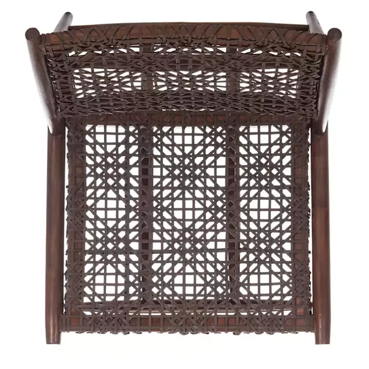 Brown Leather Woven Accent Chair