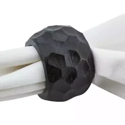 Brown Mango Wood Chunky Napkin Rings, Set of 4