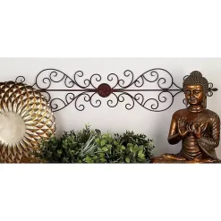 Brown Metal Scroll Panel Wall Plaque