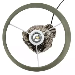 Brown Owl and Green Shade Table Lamp