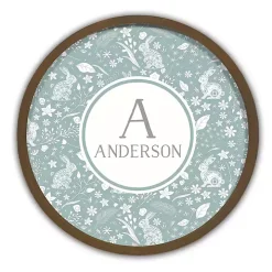 Brown Personalized Blue Bunnies Wall Plaque