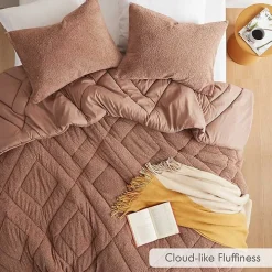 Brown Quilted Teddy 3-pc. Full/Queen Comforter Set