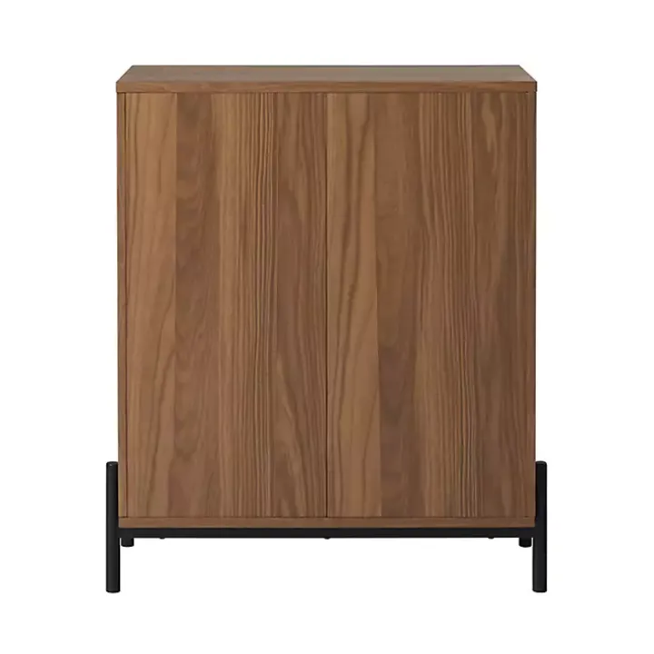 Brown Reeded 3-Drawer Dresser