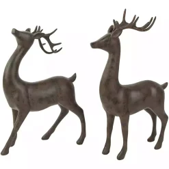 Brown Reindeer Figurines, Set of 2