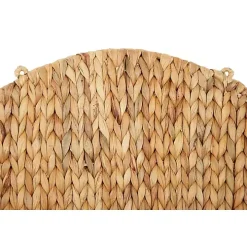 Brown Sea Grass Woven Round Wall Shelf