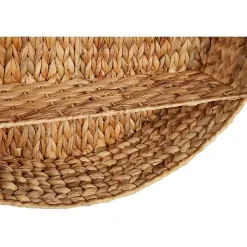 Brown Sea Grass Woven Round Wall Shelf