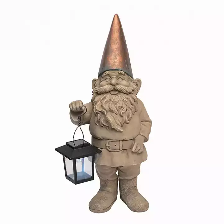 Brown Solar Gnome with Lantern