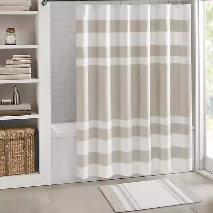 Brown Stripe Reversible Bath Mat, 30 in.