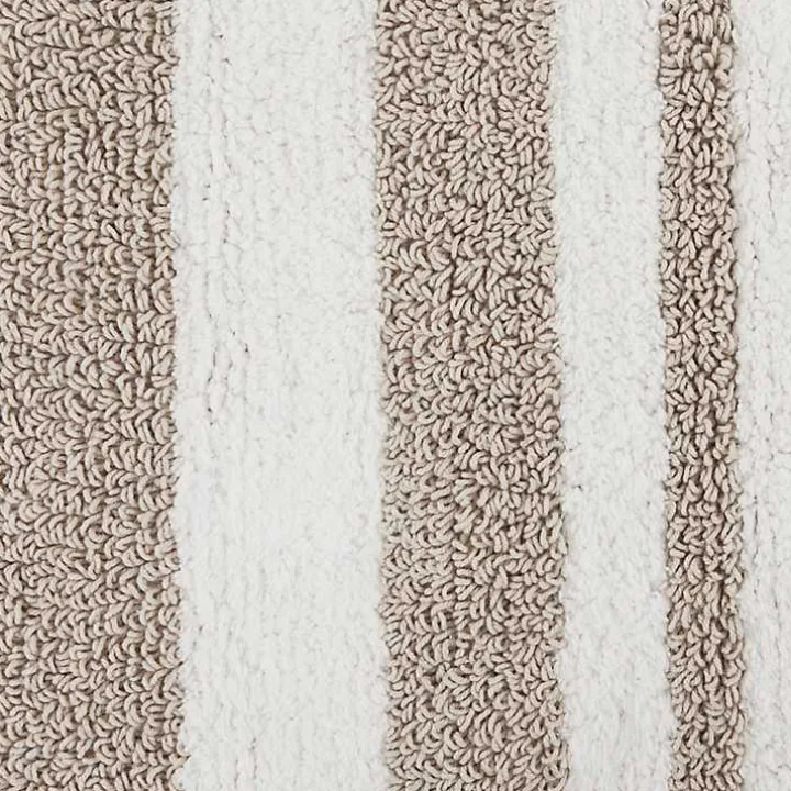 Brown Stripe Reversible Bath Mat, 45 in.