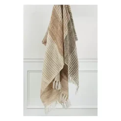 Brown Stripe Woven Throw