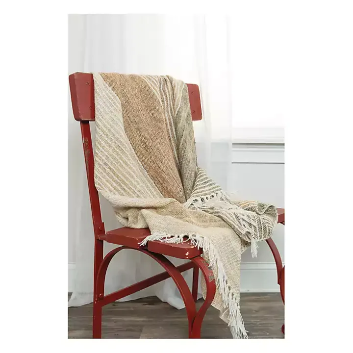 Brown Stripe Woven Throw
