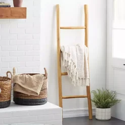 Brown Teak Wood Leaning Ladder