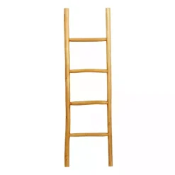 Brown Teak Wood Leaning Ladder