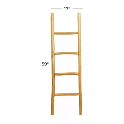 Brown Teak Wood Leaning Ladder