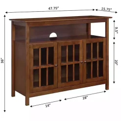 Brown Tiered Deluxe Cali Media Cabinet