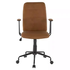 Brown Tufted Faux Leather Office Chair