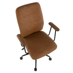 Brown Tufted Faux Leather Office Chair