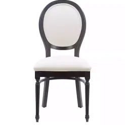 Brown Upholstered Oval Dining Chairs, Set of 2