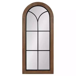 Brown Windowpane Arch Geoffrey Mirror