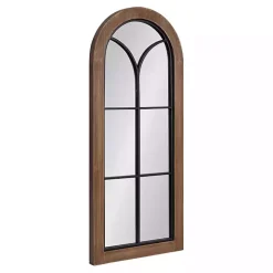 Brown Windowpane Arch Geoffrey Mirror