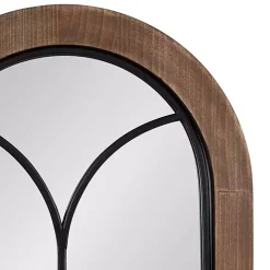 Brown Windowpane Arch Geoffrey Mirror