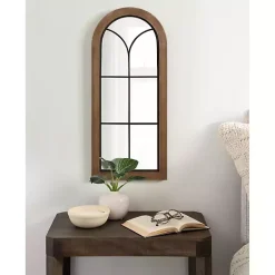 Brown Windowpane Arch Geoffrey Mirror