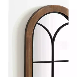 Brown Windowpane Arch Geoffrey Mirror