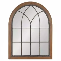 Brown Windowpane Arch Nala Mirror
