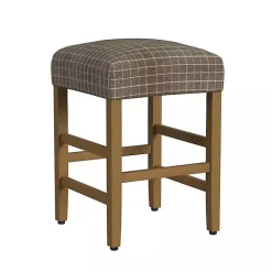 Brown Windowpane Upholstered Counter Stool