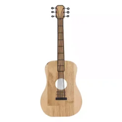 Brown Wood Acoustic Guitar Wall Plaque