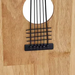 Brown Wood Acoustic Guitar Wall Plaque